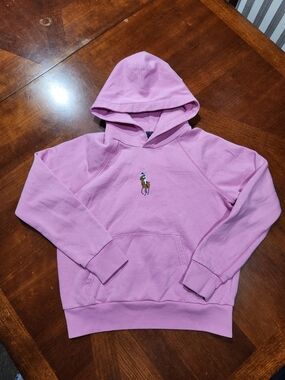Ralph Lauren Pink Polo Pony Hoodie - Kids Size XL (16) Check Pictures